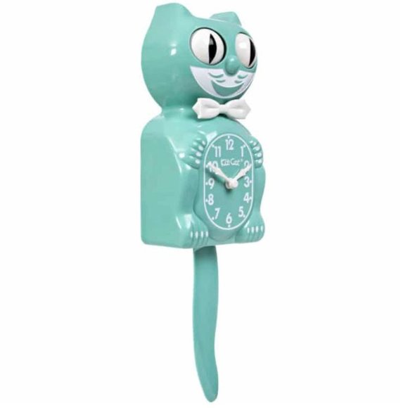 RETIRED Full Sized Ocean Waves Green Kit Kat Cat Klock Clock - Picture 2 of 4